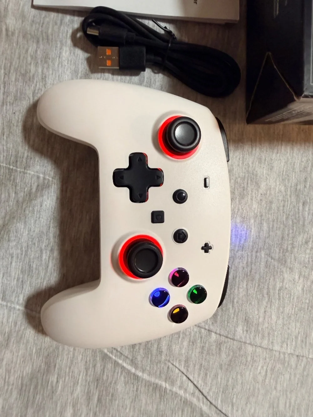 ECHTPOWER Wireless Switch 2 Controller Hall Effect RGB SP02C YS46 White
